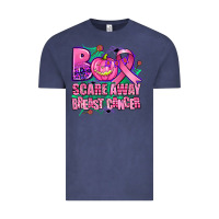 Vintage Denim halloween boo with cancer ribbon breast cancer sca Vintage Tee - AdoDesignShop