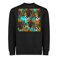 Black western bison and sunflowers seamless pattern Heavyweight Sweatshirt - HRA Design Shop