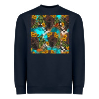 Navy western bison and sunflowers seamless pattern Heavyweight Sweatshirt - HRA Design Shop