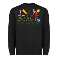 Black the beach is my happy place Heavyweight Sweatshirt - CowhideDigitalArt