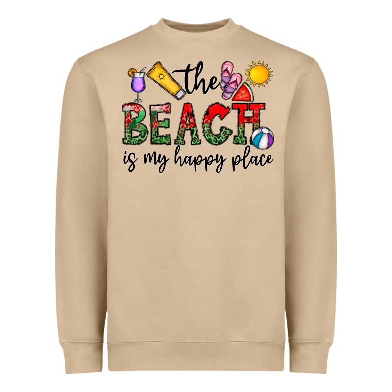 The Beach Is My Happy Place Heavyweight Sweatshirt by CowhideDigitalArt | Teevron