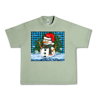 Oil Green snowy christmas snowman Urban Heavy Tee - BarkalooDesign