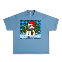Pebble Blue snowy christmas snowman Urban Heavy Tee - BarkalooDesign