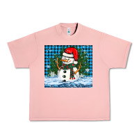 Snowy Christmas Snowman Urban Heavy Tee | Teevron