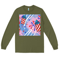 Army Green patriotic fireworks Long Sleeve Tee - BundleAndBundleShop