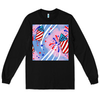 Black patriotic fireworks Long Sleeve Tee - BundleAndBundleShop