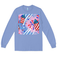 Colony Blue patriotic fireworks Long Sleeve Tee - BundleAndBundleShop