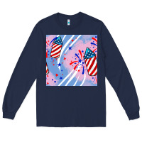 Navy patriotic fireworks Long Sleeve Tee - BundleAndBundleShop