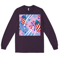 Plum patriotic fireworks Long Sleeve Tee - BundleAndBundleShop