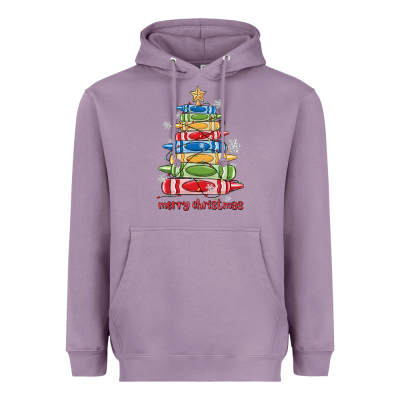 Crayons Tree Christmas Heavyweight Hoodie by MaliasSmallBusiness | Teevron