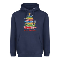 Navy crayons tree christmas Heavyweight Hoodie - MaliasSmallBusiness