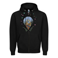 Black compass with mountain Zipper Hoodie - MaliasSmallBusiness
