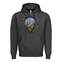 Charcoal Heather compass with mountain Zipper Hoodie - MaliasSmallBusiness