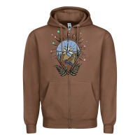Chestnut compass with mountain Zipper Hoodie - MaliasSmallBusiness