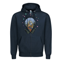Navy compass with mountain Zipper Hoodie - MaliasSmallBusiness