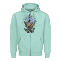 Seafoam compass with mountain Zipper Hoodie - MaliasSmallBusiness