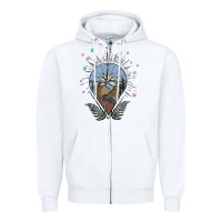 White compass with mountain Zipper Hoodie - MaliasSmallBusiness