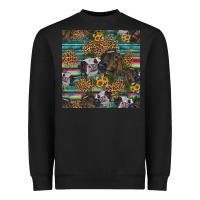 Black western two cute heifers seamless pattern Heavyweight Sweatshirt - HRA Design Shop