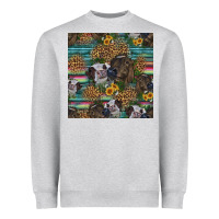 Heather Grey western two cute heifers seamless pattern Heavyweight Sweatshirt - HRA Design Shop