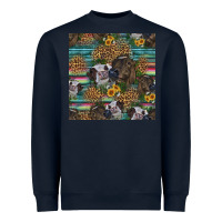 Navy western two cute heifers seamless pattern Heavyweight Sweatshirt - HRA Design Shop