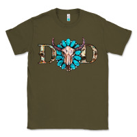 Army Green western dad with gemstone and skull Classic Tee - RanaPortraitStore