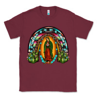 Burgundy our lady of guadalupe rainbow Classic Tee - JahusDesignShop