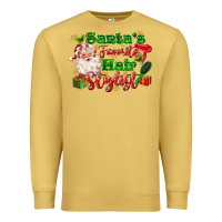 Antique Gold santas favorite hair stylist Premium Sweatshirt - MaliasSmallBusiness