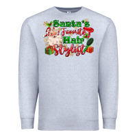 Heather Grey santas favorite hair stylist Premium Sweatshirt - MaliasSmallBusiness