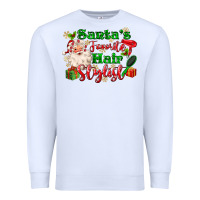 White santas favorite hair stylist Premium Sweatshirt - MaliasSmallBusiness