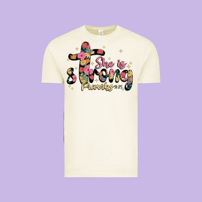 She Is Strong Proverbs 31 25 Vintage Tee Designed By Jahusdesignshop