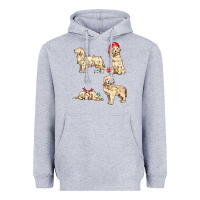 Heather Grey christmas dogs Heavyweight Hoodie - MaliasSmallBusiness