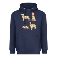 Navy christmas dogs Heavyweight Hoodie - MaliasSmallBusiness