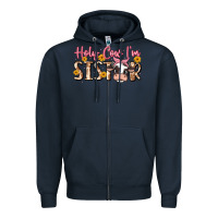 Navy holy cow i'm sister Zipper Hoodie - MaliasSmallBusiness
