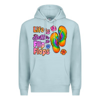 Blue Mist life is better in flip flops Premium Hoodie - Jasminsmagicworld