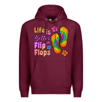 Burgundy life is better in flip flops Premium Hoodie - Jasminsmagicworld