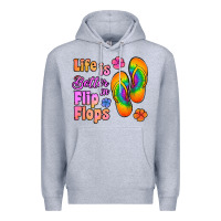 Heather Grey life is better in flip flops Premium Hoodie - Jasminsmagicworld