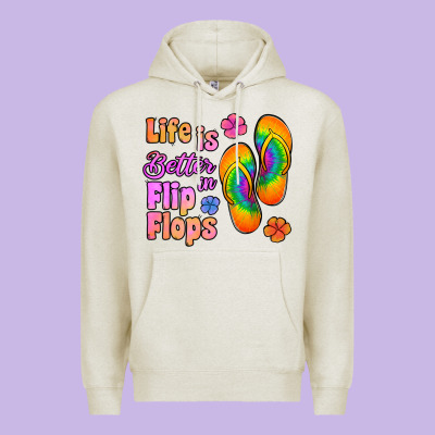 Life Is Better In Flip Flops Premium Hoodie Designed By Jasminsmagicworld