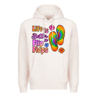 Pale Pink life is better in flip flops Premium Hoodie - Jasminsmagicworld