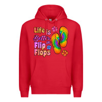 Red life is better in flip flops Premium Hoodie - Jasminsmagicworld
