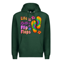 Sports Green life is better in flip flops Premium Hoodie - Jasminsmagicworld