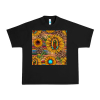 Black our lady of guadalupe sunflower  seamless pattern Urban Heavy Tee - JahusDesignShop