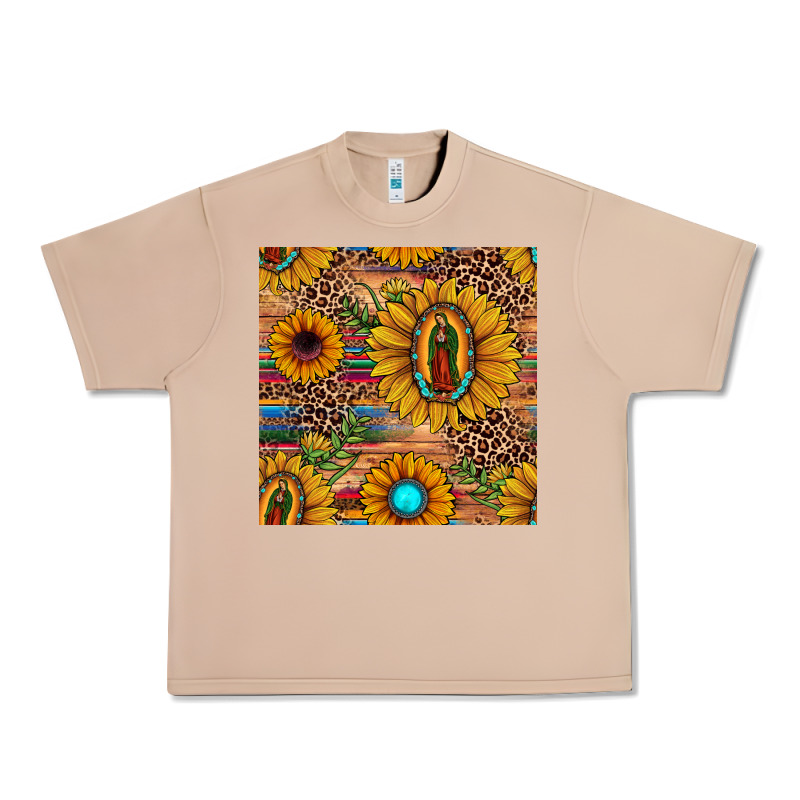Our Lady Of Guadalupe Sunflower  Seamless Pattern Urban Heavy Tee by JahusDesignShop | Teevron