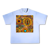 Grape Ice our lady of guadalupe sunflower  seamless pattern Urban Heavy Tee - JahusDesignShop