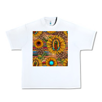 White our lady of guadalupe sunflower  seamless pattern Urban Heavy Tee - JahusDesignShop