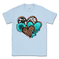 Dusty Blue love turquoise hearts Classic Tee - Jasminsmagicworld