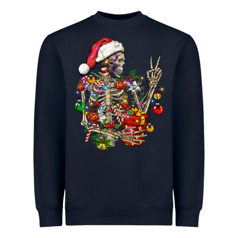 Christmas Lights And Skeleton Heavyweight Sweatshirt by FaDigitalArtStudio | Teevron