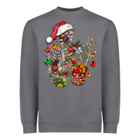 Storm Christmas lights and skeleton Heavyweight Sweatshirt - FaDigitalArtStudio