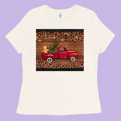 Christmas Truck Ladies Tee Designed By Adodesignshop