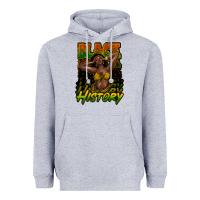 Heather Grey black history afro woman Heavyweight Hoodie - NancyCooperArtShop