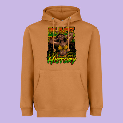 Black History Afro Woman Heavyweight Hoodie Designed By Nancycooperartshop